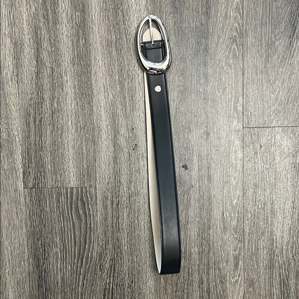 Vince Camuto Black Belt with Silver Buckle